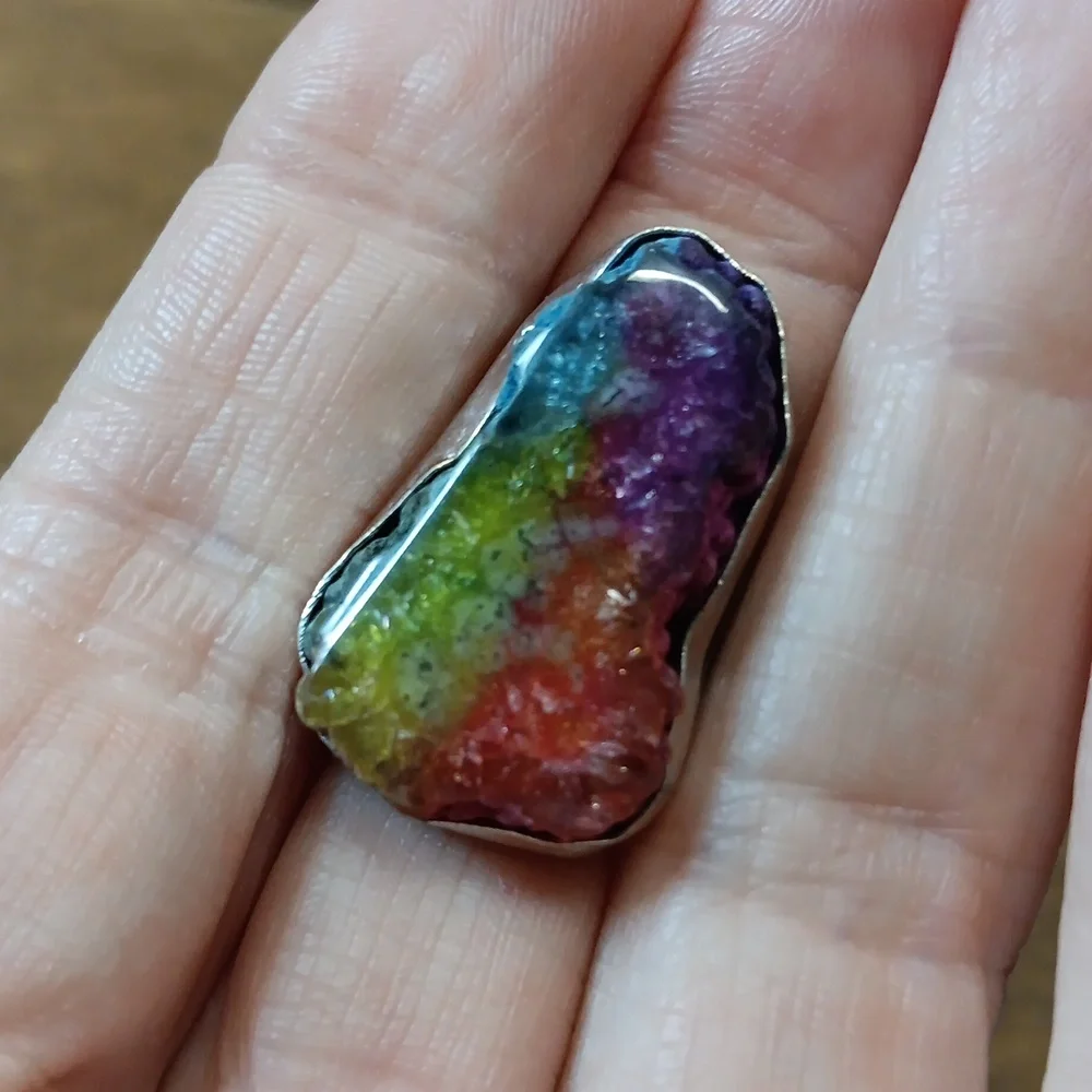 Hand Crafted Multicolor Statement Ring! One of a kind.